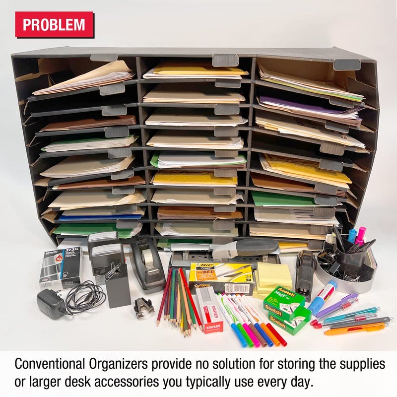 Ultimate Office TierDrop Storage Drawers Measure 9w x 12d x 4 3/4 Inches High for Desk Accessories and Supplies  Set of 3  Includes Color-Coded Finger Rings for Fast and Easy Access to Contents - Image 2